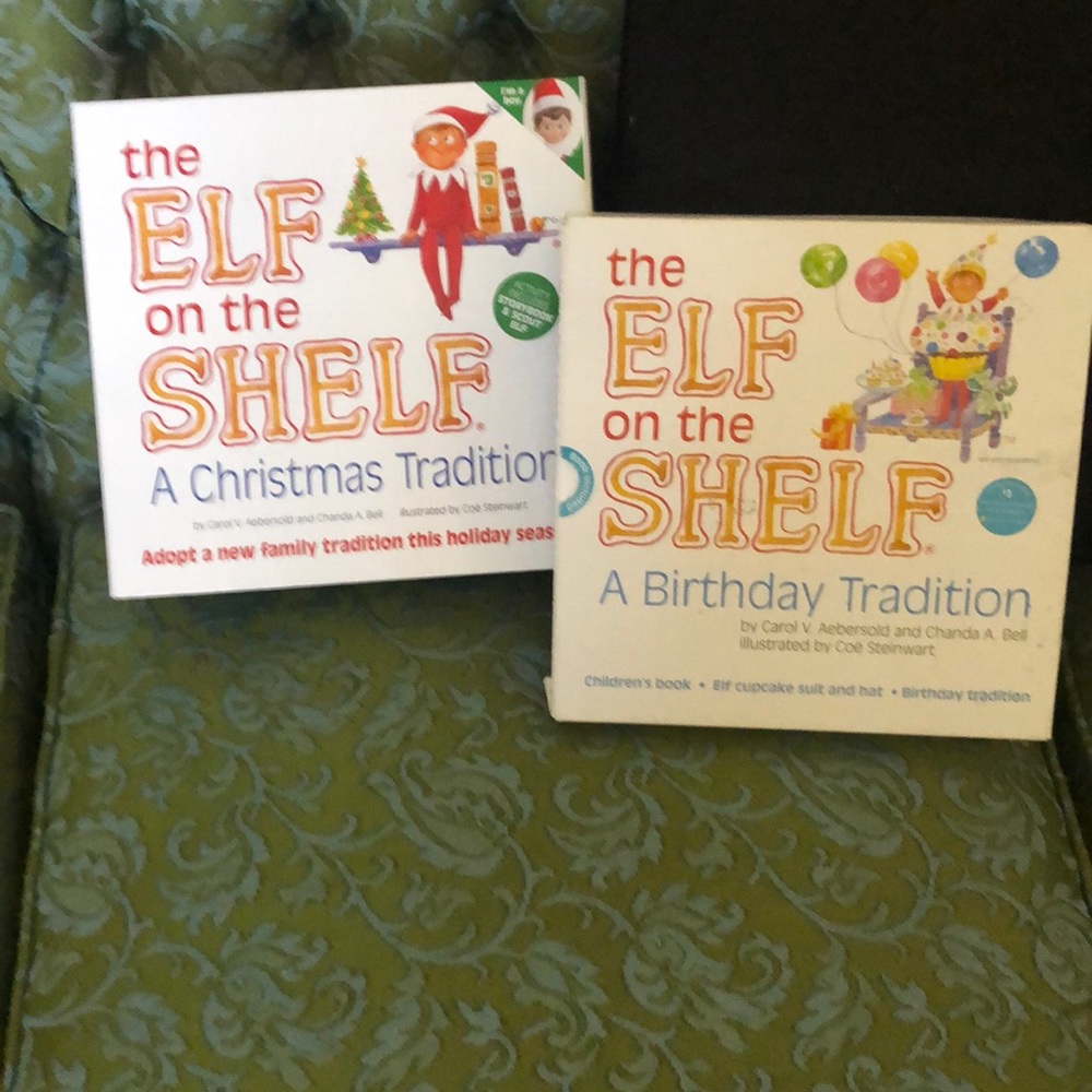 Brand new Elf on the shelf set. Includes elf, book, birthday outfit and book.